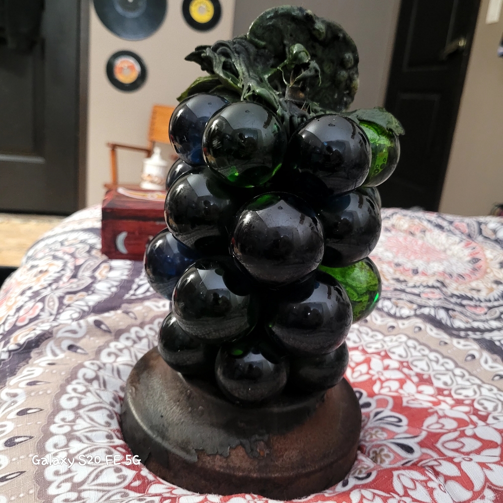 Vintage Glass Grape Cluster Decor